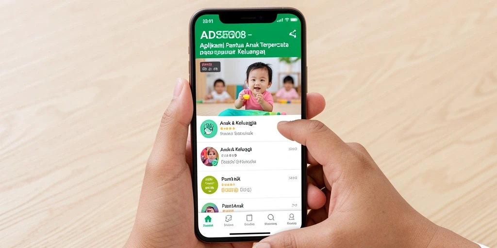 Antarmuka aplikasi ADS508 untuk memantau aktivitas anak.