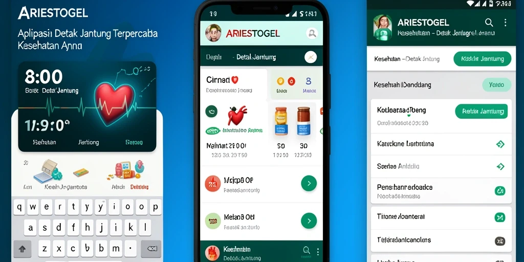 Tampilan antarmuka utama ARIESTOGEL untuk pemantauan detak jantung.