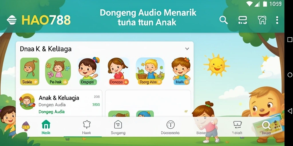 Tampilan antarmuka aplikasi HAO788 yang ramah anak dan menarik.