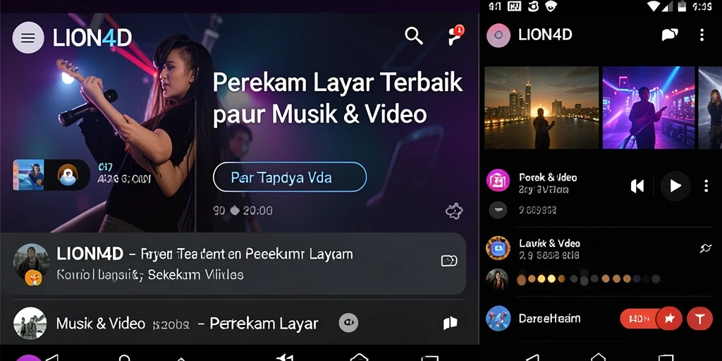 Antarmuka intuitif LION4D saat merekam layar dengan kualitas tinggi.