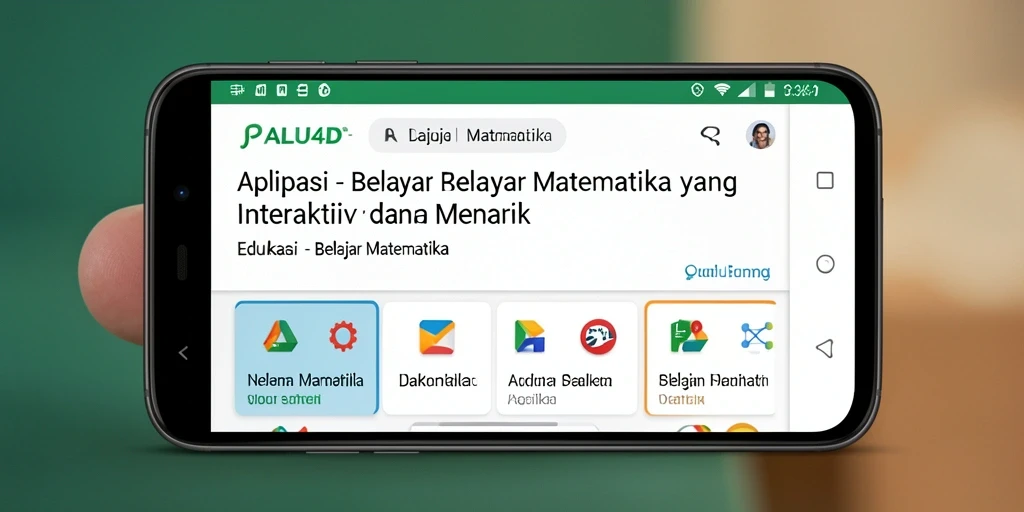 Antarmuka menarik aplikasi PALU4D dalam Belajar Matematika.