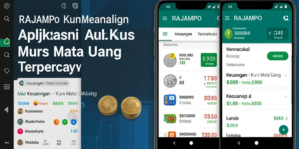 Tampilan antarmuka aplikasi RAJAMPO yang menunjukkan nilai tukar mata uang.