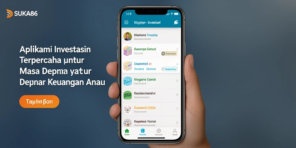 Tampilan antarmuka aplikasi Investasi SUKA86 yang informatif dan mudah dinavigasi.